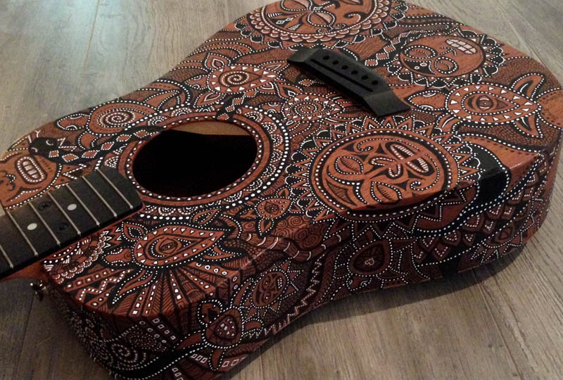 art painted on a guitar