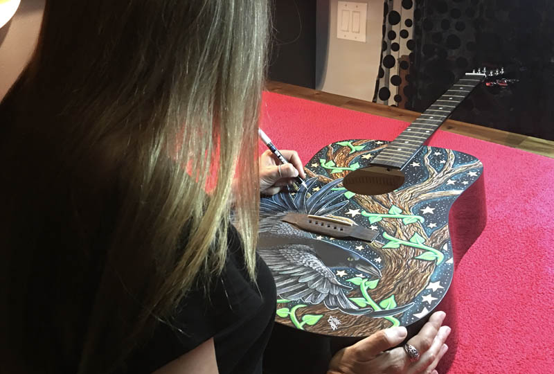 painted guitar art