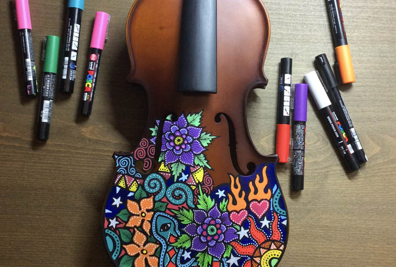 painted violin art